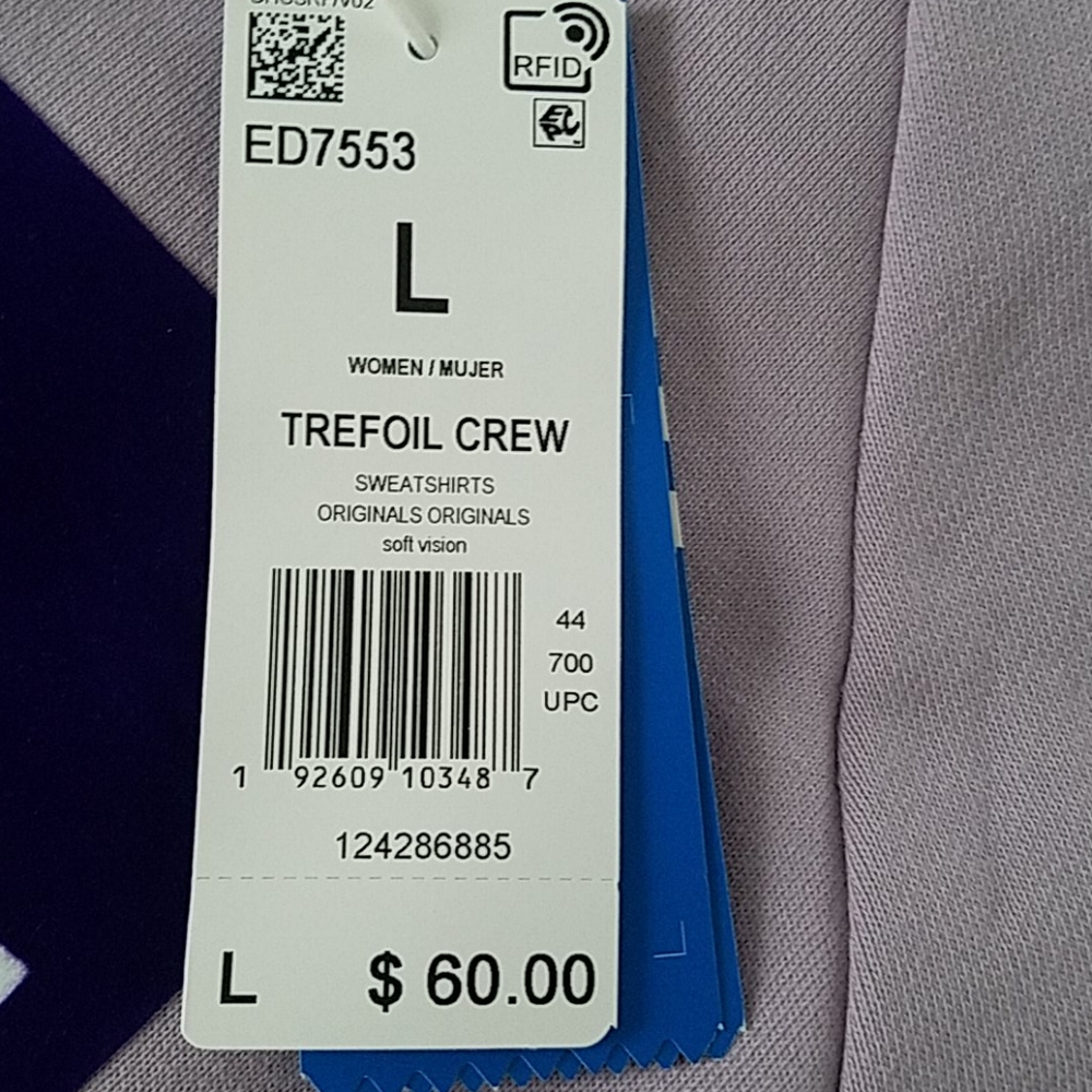 Adidas trefoil crew sweatshirt NWT - Picture 3 of 4